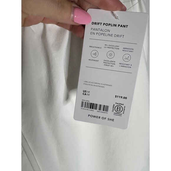 NWT Athleta Drift Mid Rise Poplin White Wide Leg Pant-sz Medium - Picture 8 of 12